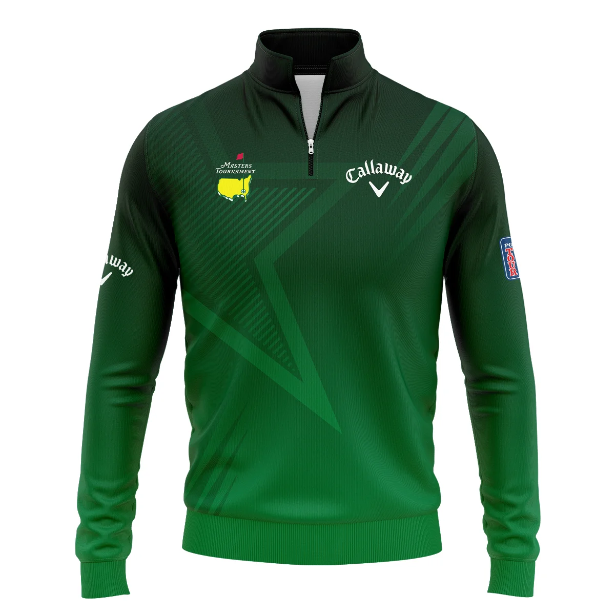 Callaway Masters Tournament Quarter-Zip Jacket Dark Green Gradient Star Pattern Golf Sports Quarter-Zip Jacket