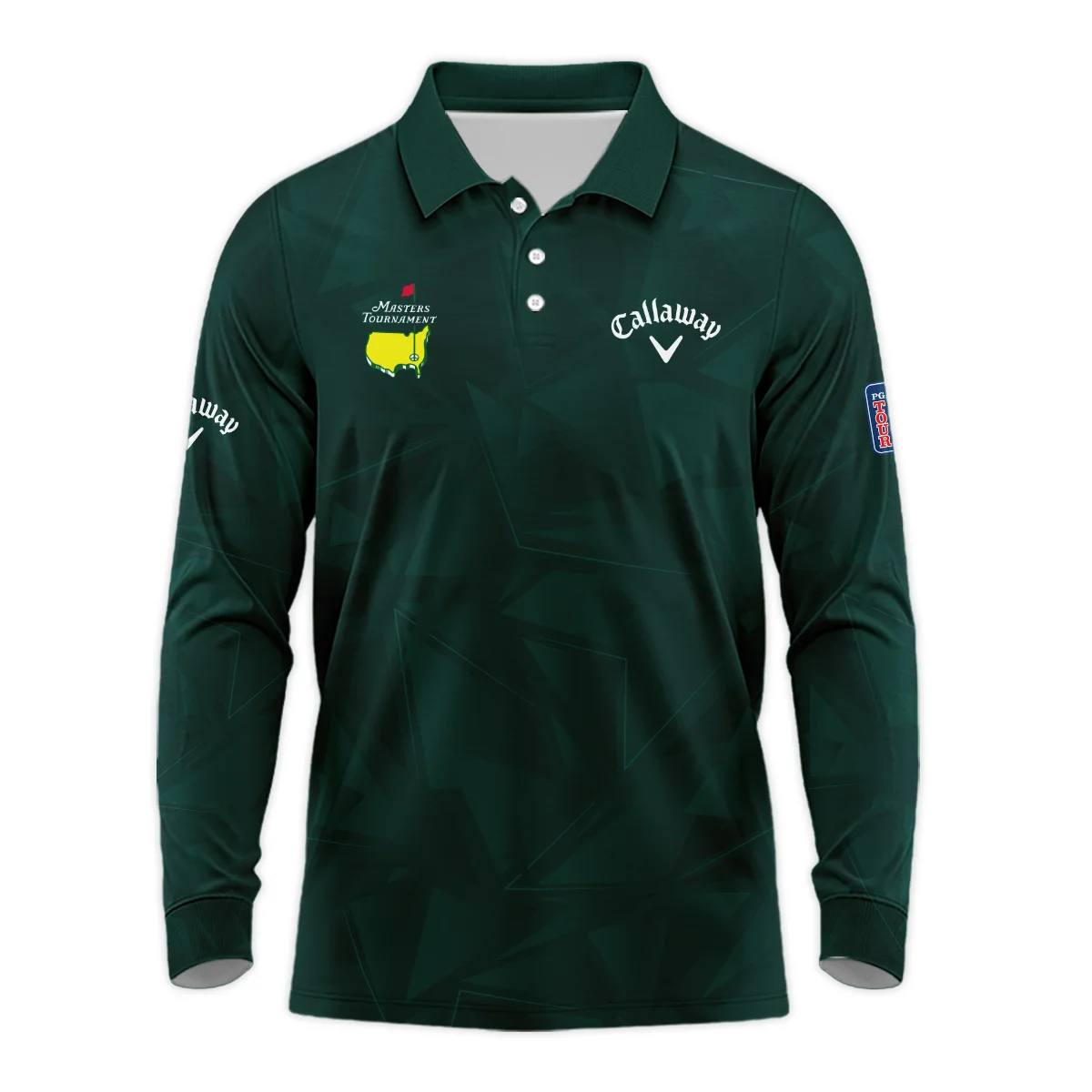 Dark Green Abstract Sport Masters Tournament Callaway Long Polo Shirt Style Classic Long Polo Shirt For Men