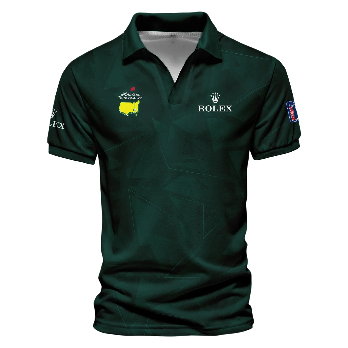 Dark Green Abstract Sport Masters Tournament Ping Vneck Polo Shirt Style Classic Polo Shirt For Men