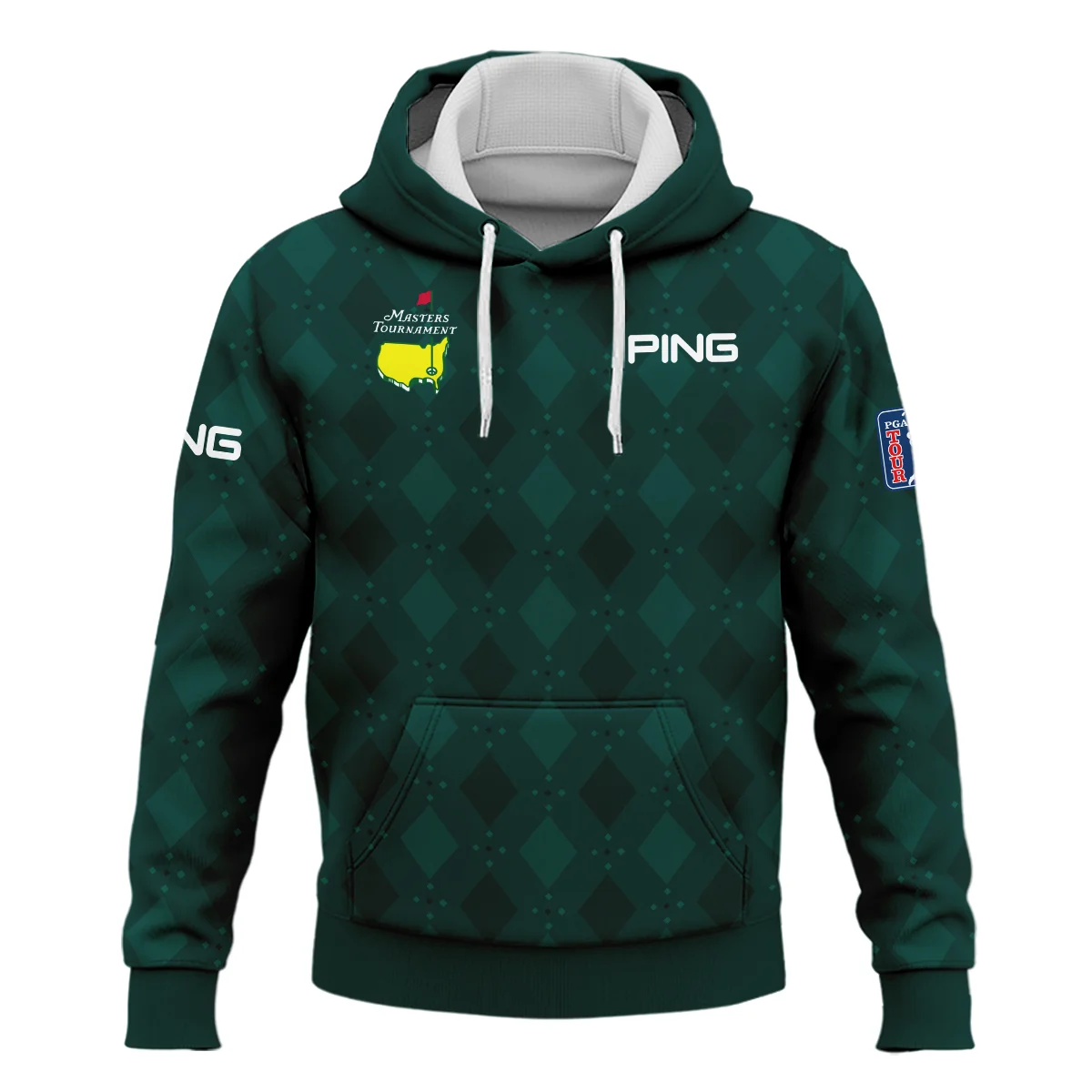 Dark Green Argyle Plaid Pattern Golf Masters Tournament Callaway Hoodie Shirt Style Classic Hoodie Shirt