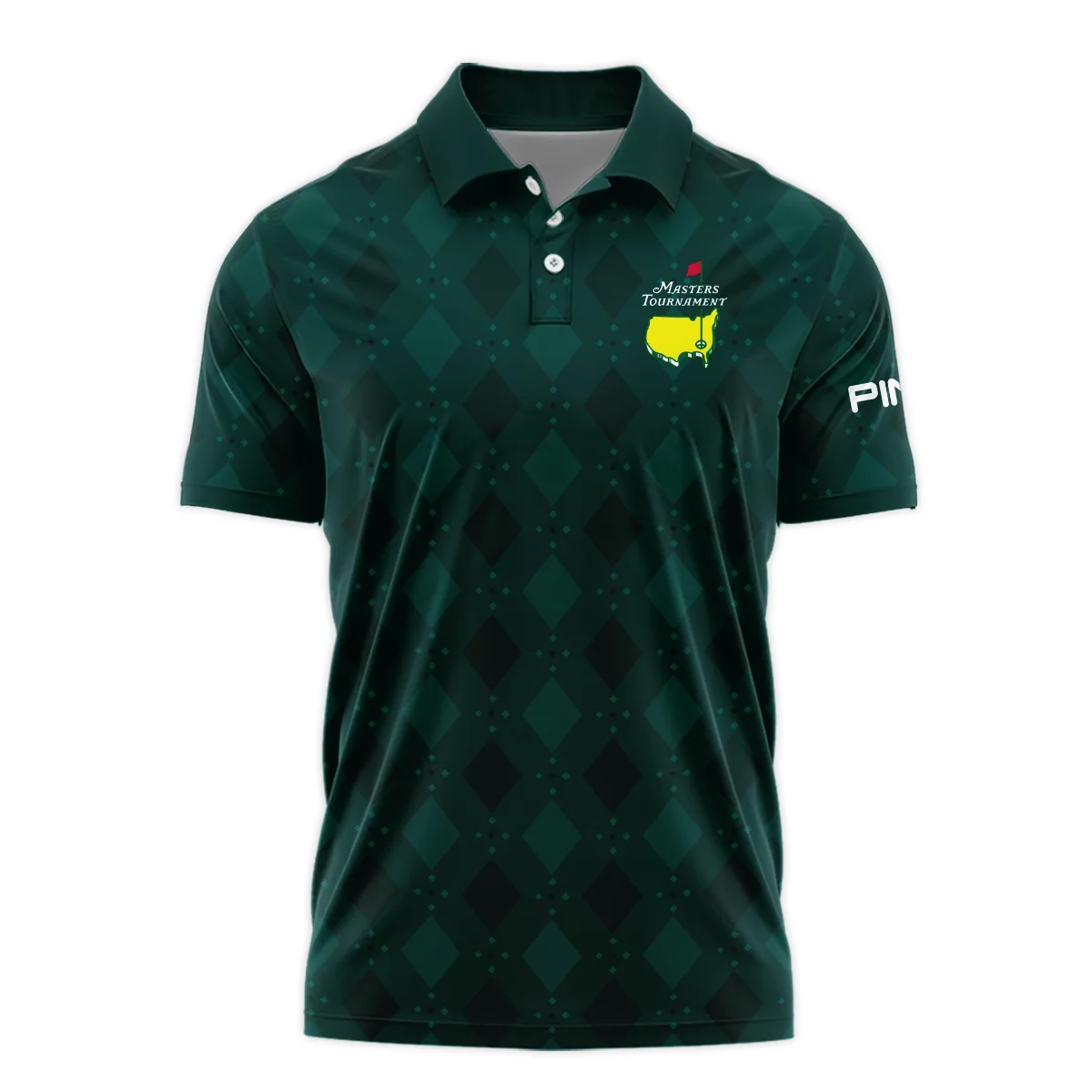 Dark Green Argyle Plaid Pattern Golf Masters Tournament Callaway Polo Shirt Style Classic Polo Shirt For Men