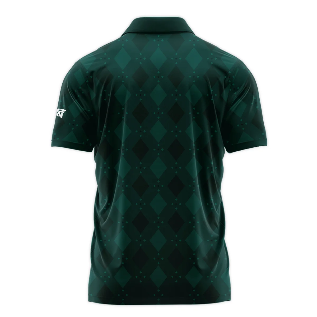 Dark Green Argyle Plaid Pattern Golf Masters Tournament Zipper Polo Shirt Style Classic Zipper Polo Shirt For Men