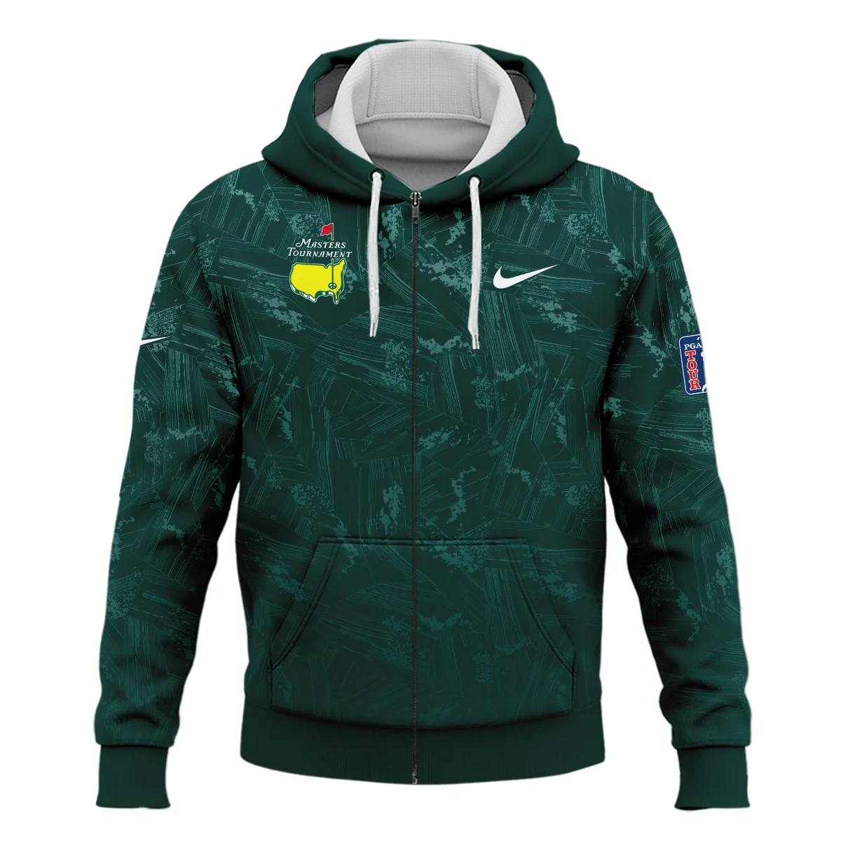 Dark Green Mix White With Logo Pattern Masters Tournament Ping Zipper Hoodie Shirt Style Classic Zipper Hoodie Shirt