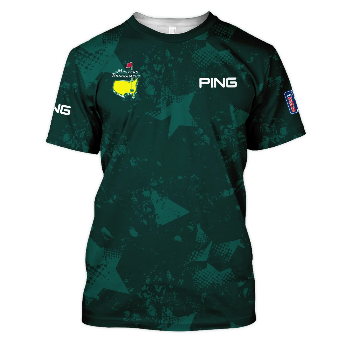 Dark Green Grunge Stars Pattern Golf Masters Tournament Ping Unisex T-Shirt Style Classic T-Shirt