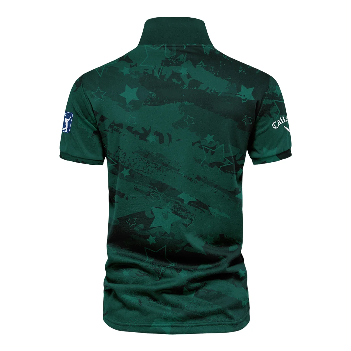 Dark Green Stars Pattern Grunge Background Masters Tournament Callaway Vneck Polo Shirt Style Classic Polo Shirt For Men