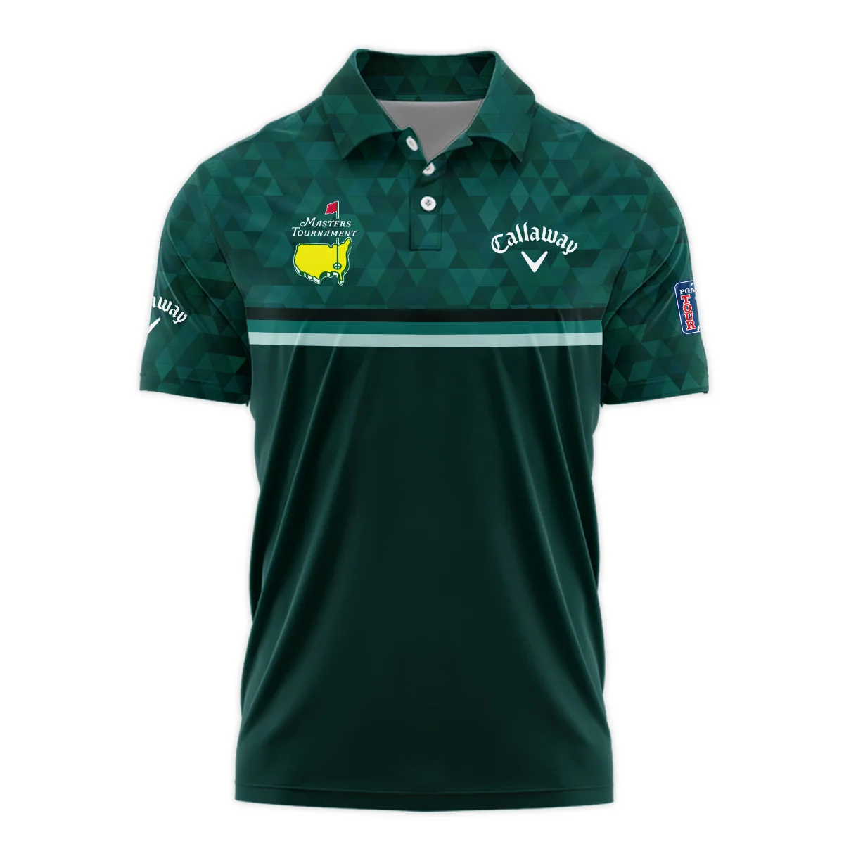 Dark Green Triangle Mosaic Pattern Masters Tournament Callaway Polo Shirt Style Classic Polo Shirt For Men