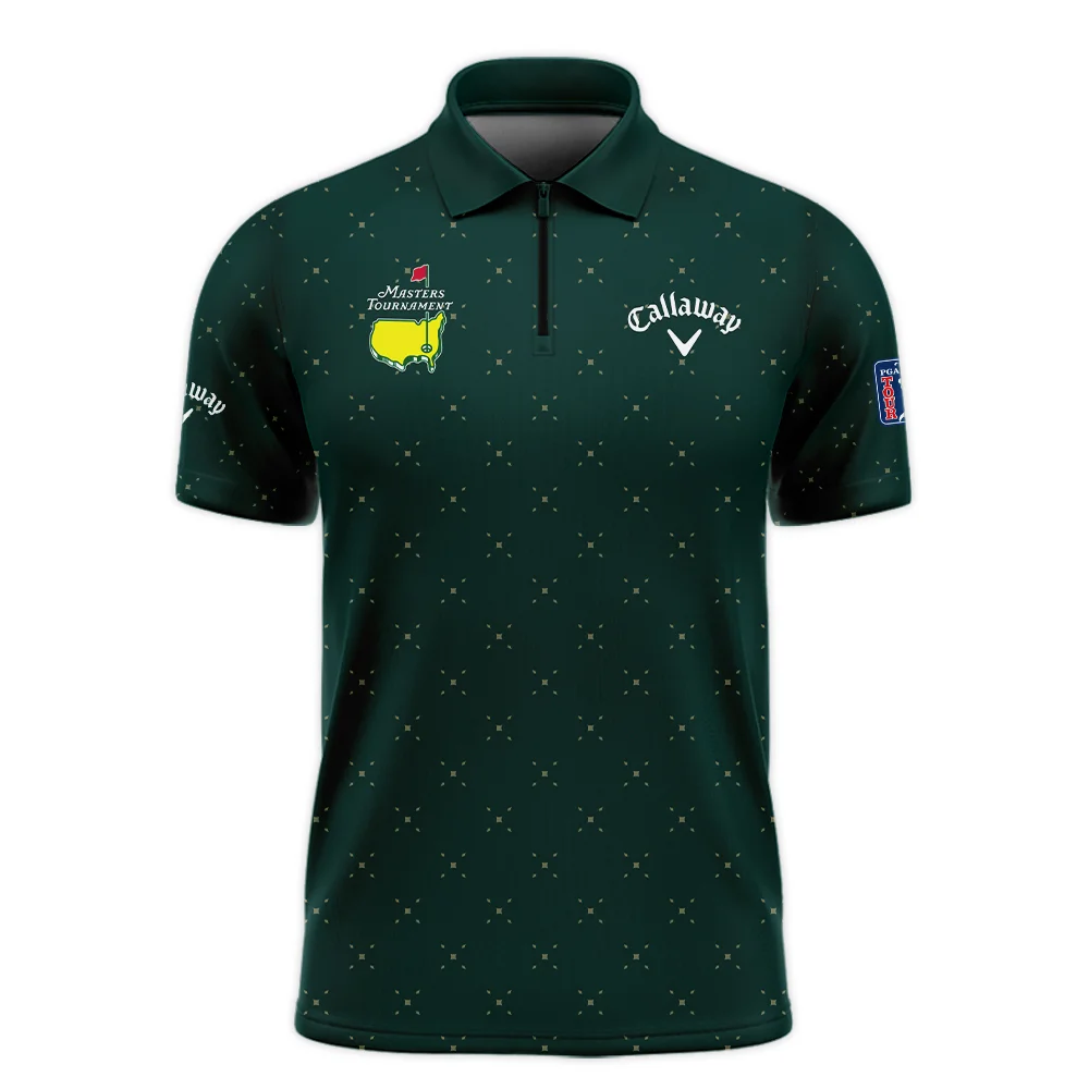 Diamond Shapes With Geometric Pattern Masters Tournament Callaway Zipper Polo Shirt Style Classic Zipper Polo Shirt For Men