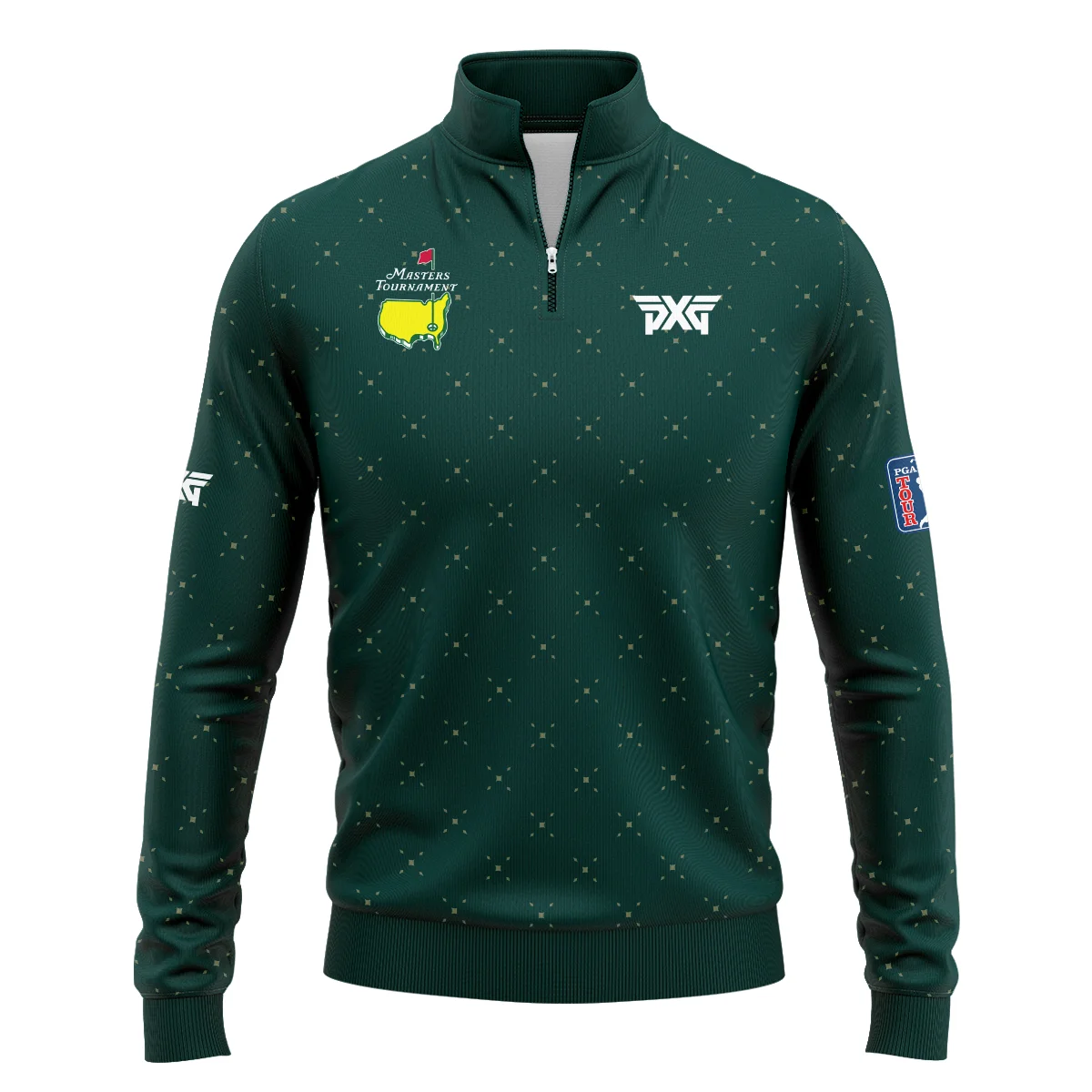 Diamond Shapes With Geometric Pattern Masters Tournament Parsons Xtreme Golf Quarter-Zip Jacket Style Classic Quarter-Zip Jacket