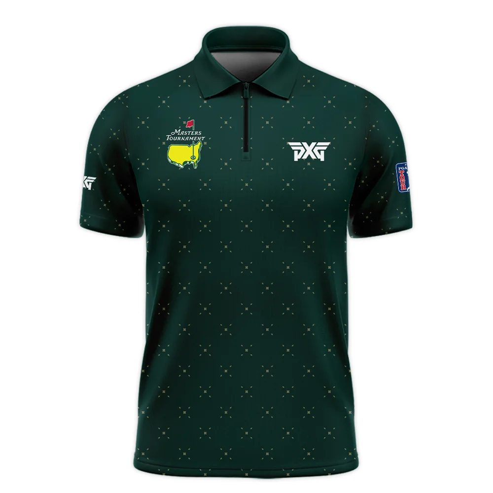 Diamond Shapes With Geometric Pattern Masters Tournament Parsons Xtreme Golf Zipper Polo Shirt Style Classic Zipper Polo Shirt For Men