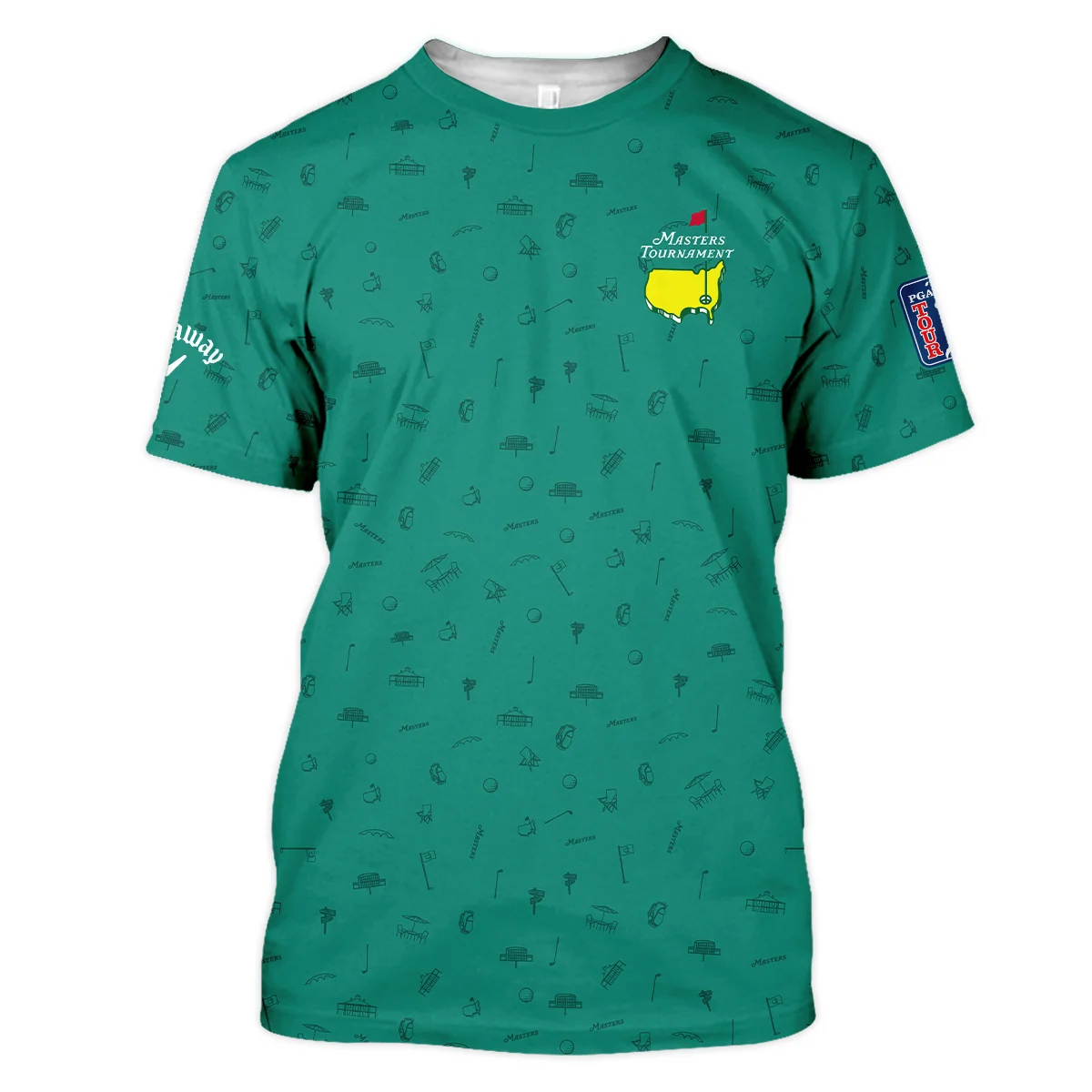 Golf Masters Tournament Callaway Unisex T-Shirt Augusta Icons Pattern Green Golf Sports All Over Print T-Shirt