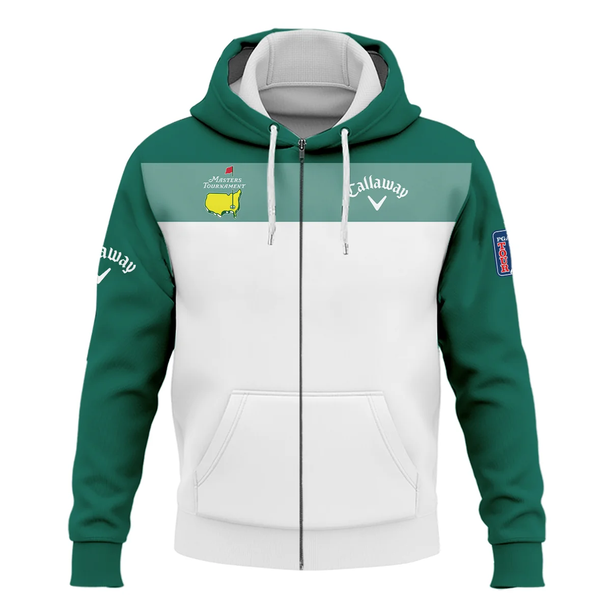 Golf Masters Tournament Callaway Zipper Hoodie Shirt Sports Green And White All Over Print Zipper Hoodie Shirt