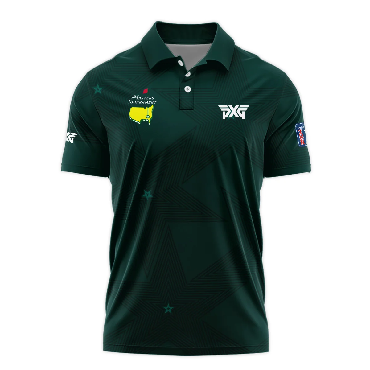 Masters Tournament Parsons Xtreme Golf Dark Green Star Pattern Polo Shirt Style Classic Polo Shirt For Men