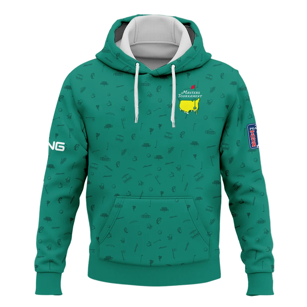 Golf Masters Tournament Ping Hoodie Shirt Augusta Icons Pattern Green Golf Sports All Over Print Hoodie Shirt