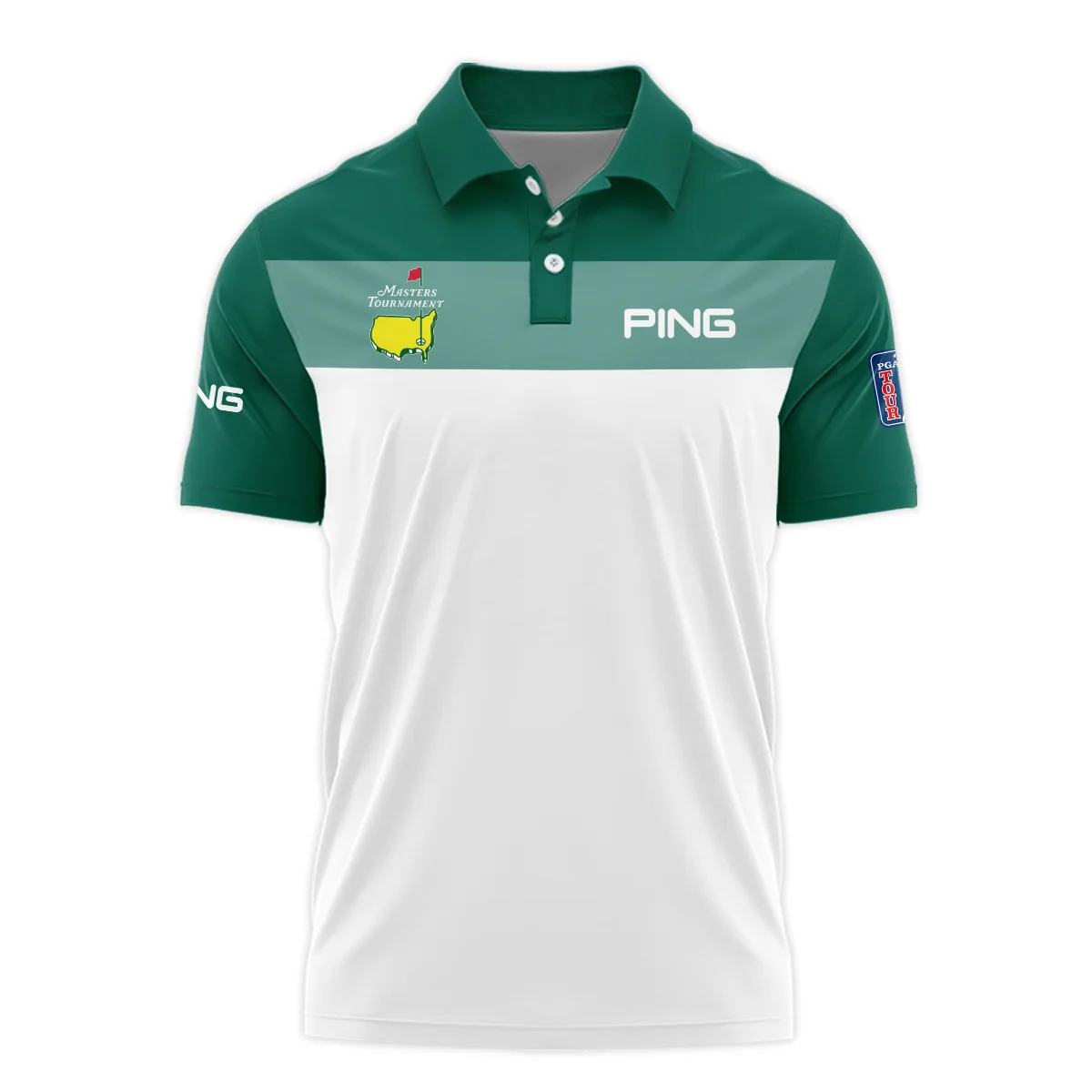 Golf Masters Tournament Ping Polo Shirt Sports Green And White All Over Print Polo Shirt For Men