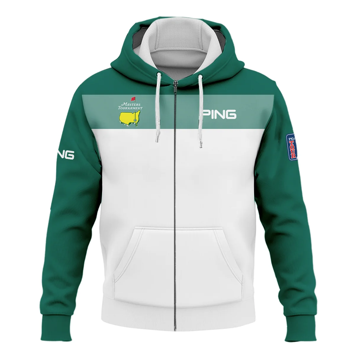 Golf Masters Tournament Ping Zipper Hoodie Shirt Sports Green And White All Over Print Zipper Hoodie Shirt