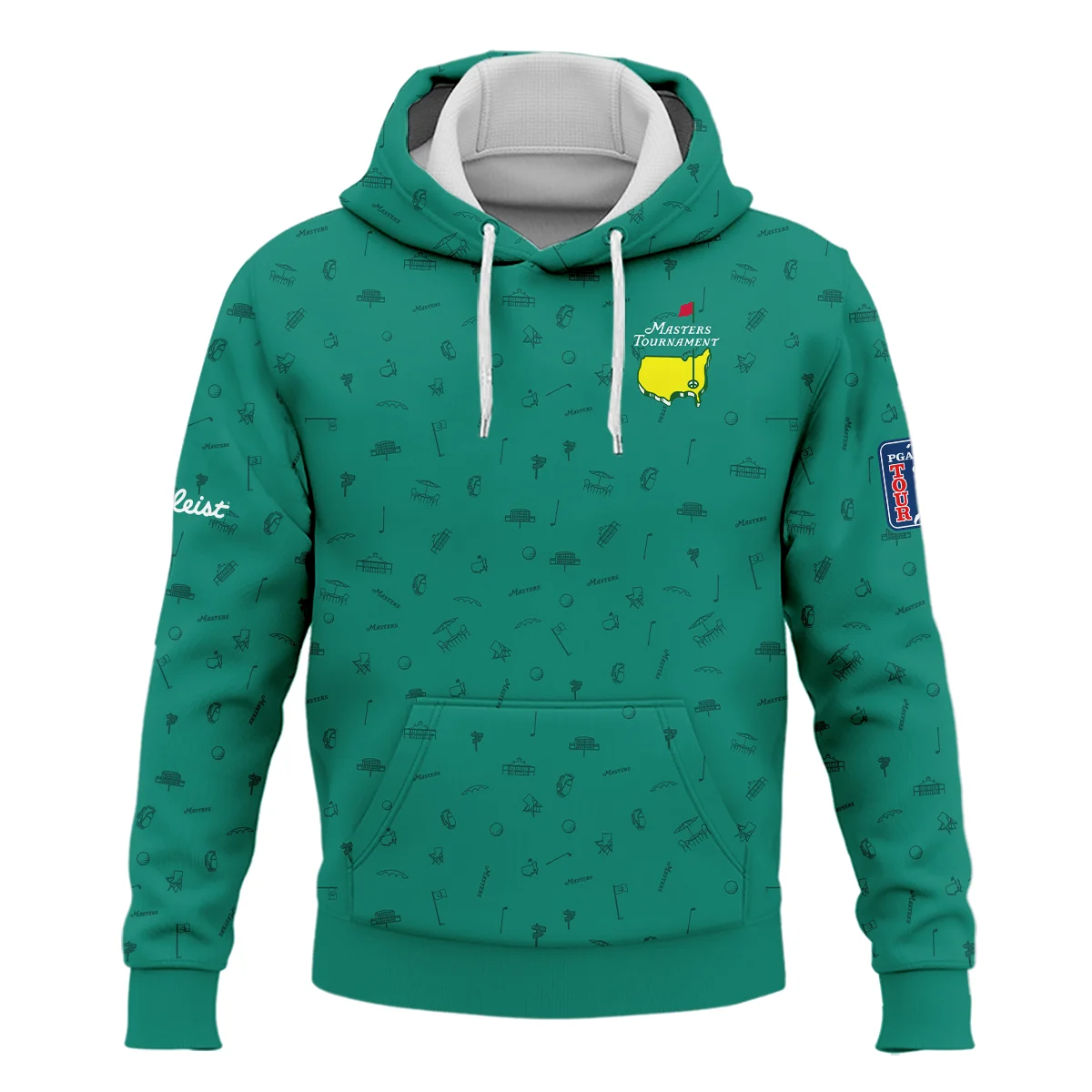 Golf Masters Tournament Titleist Hoodie Shirt Augusta Icons Pattern Green Golf Sports All Over Print Hoodie Shirt