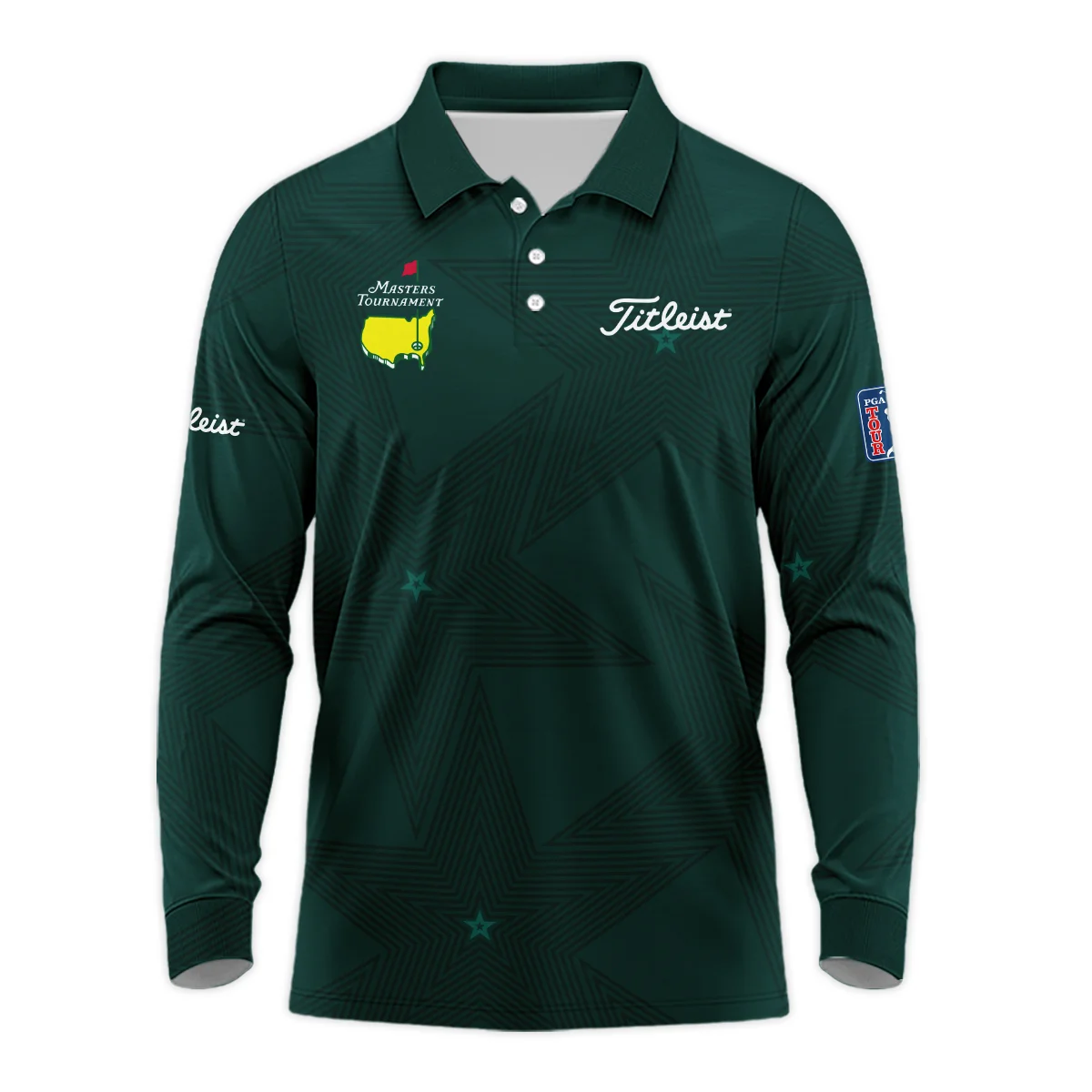 Golf Masters Tournament Ping Long Polo Shirt Logo Pattern Gold Green Golf Sports All Over Print Long Polo Shirt For Men