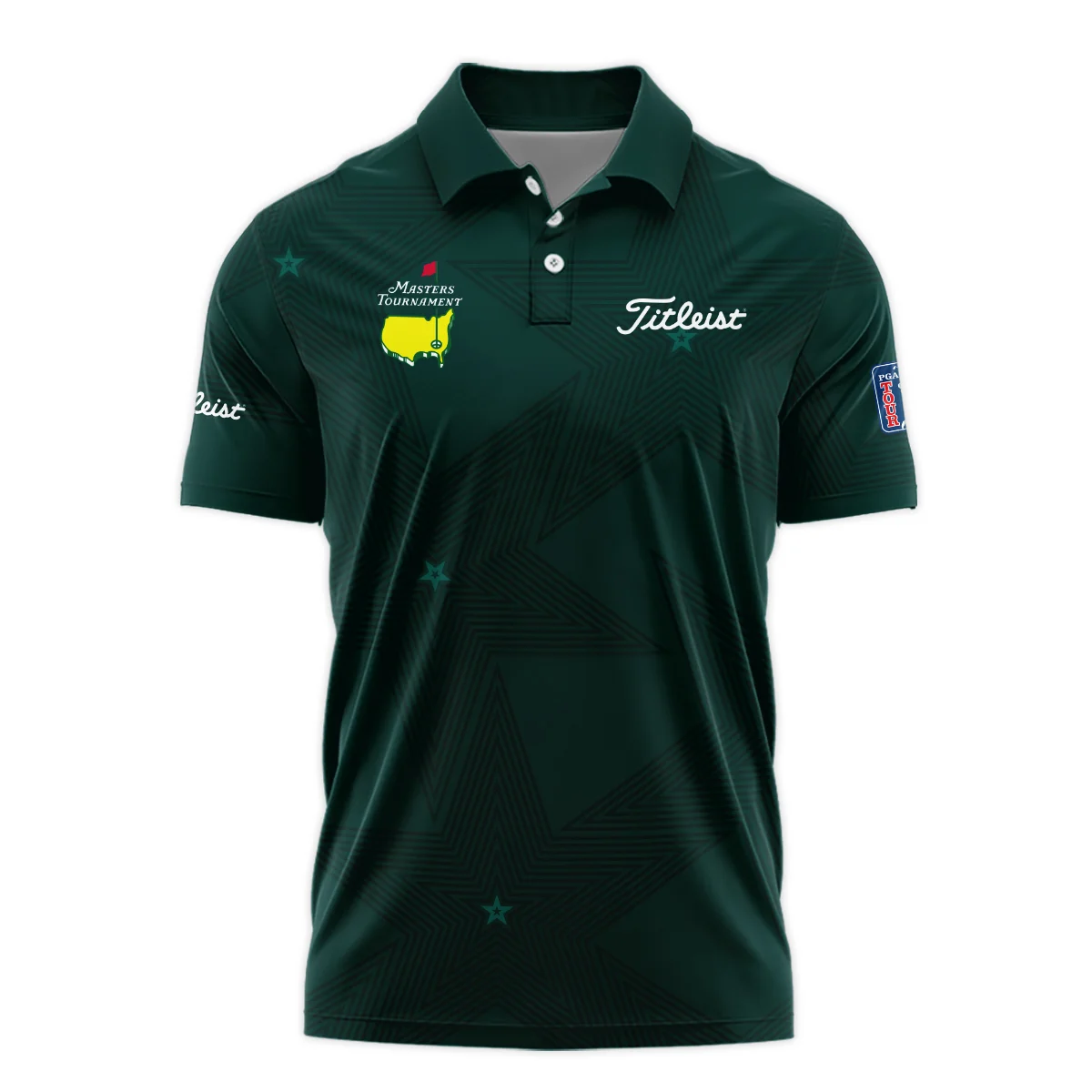 Golf Masters Tournament Titleist Polo Shirt Stars Dark Green Golf Sports All Over Print Polo Shirt For Men