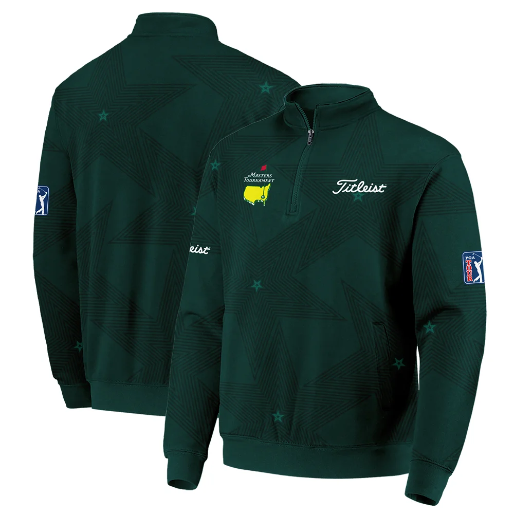 Golf Masters Tournament Callaway Quarter-Zip Jacket Logo Pattern Gold Green Golf Sports All Over Print Quarter-Zip Jacket