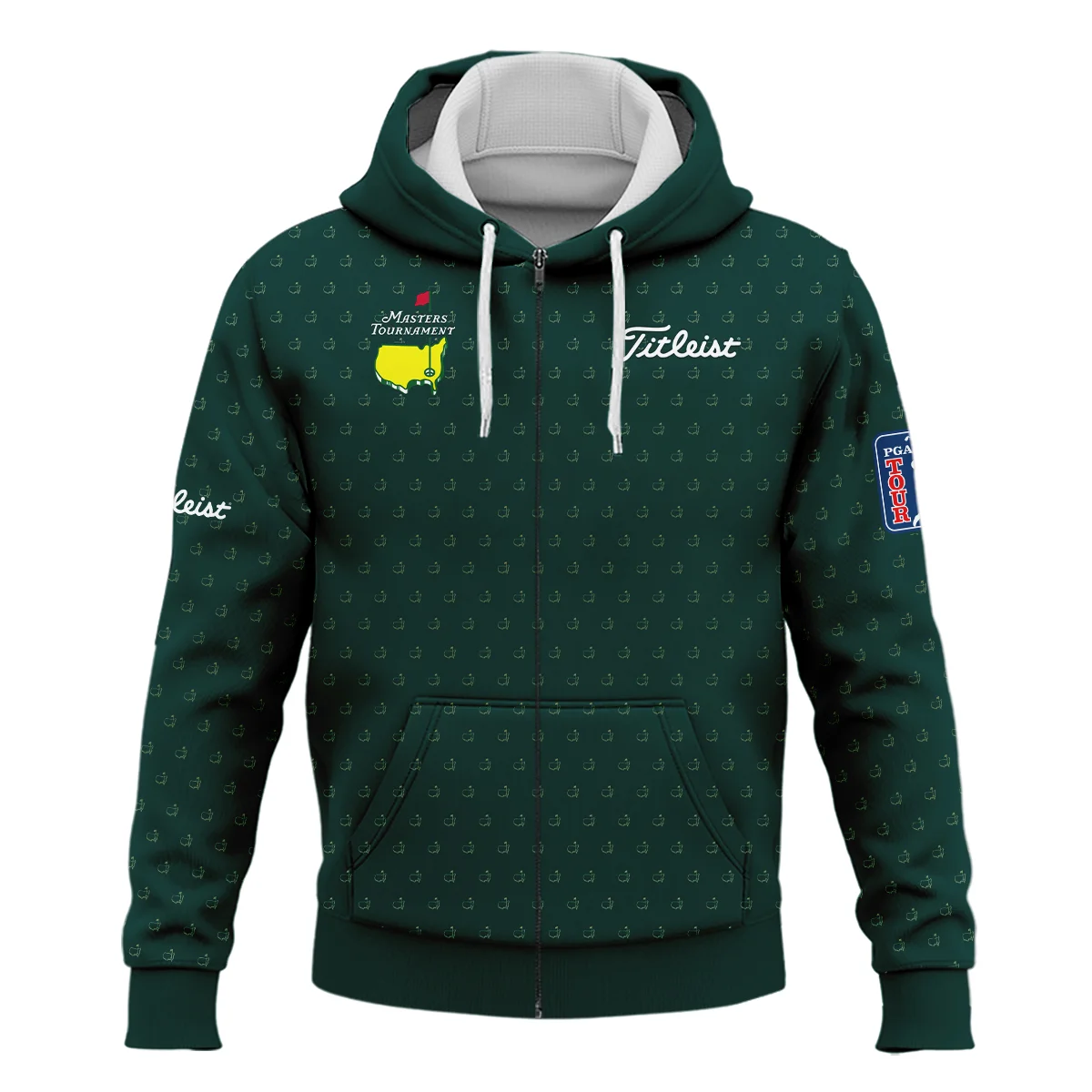 Golf Masters Tournament Titleist Zipper Hoodie Shirt Logo Pattern Gold Green Golf Sports All Over Print Zipper Hoodie Shirt