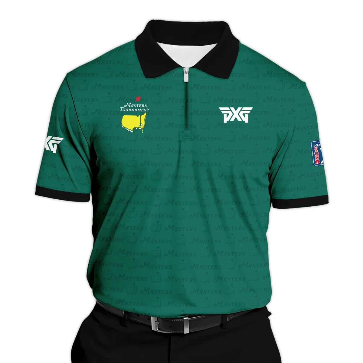 Golf Pattern Cup Green Masters Tournament Parsons Xtreme Golf Zipper Polo Shirt Style Classic Zipper Polo Shirt For Men