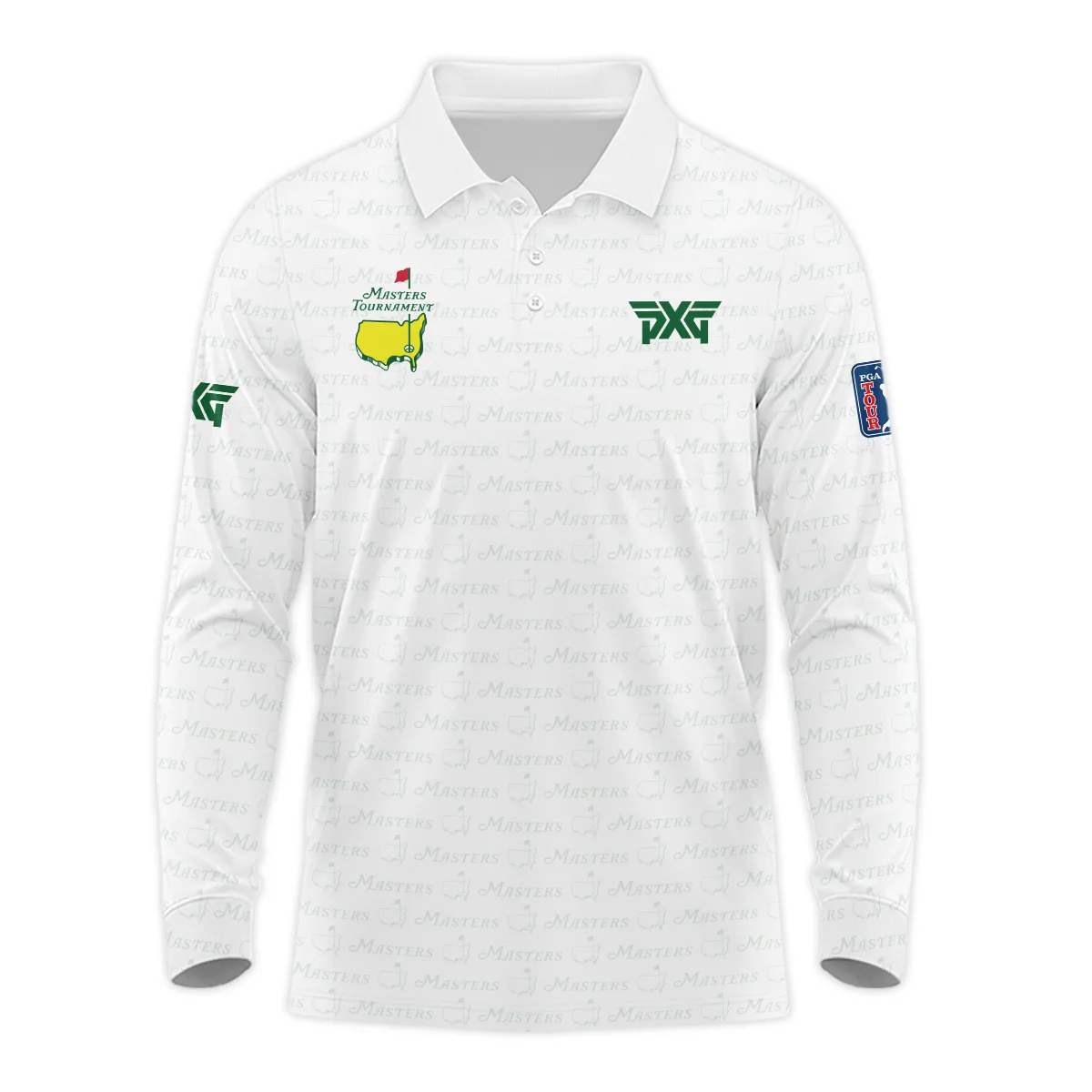 Golf Pattern Cup White Mix Green Masters Tournament Parsons Xtreme Golf Long Polo Shirt Style Classic Long Polo Shirt For Men