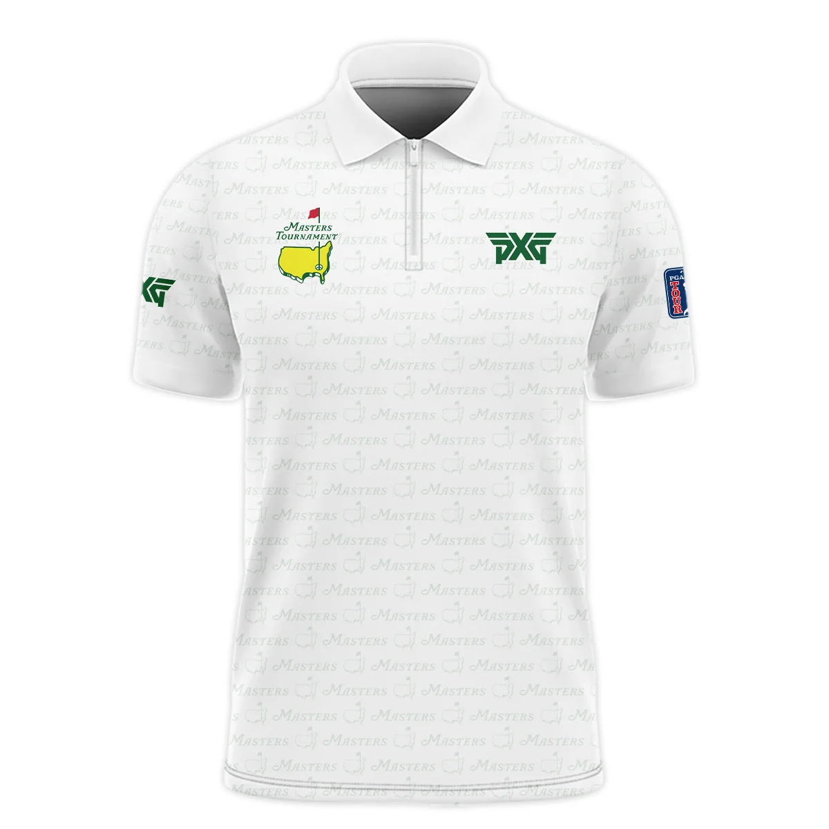 Golf Pattern Cup White Mix Green Masters Tournament Parsons Xtreme Golf Zipper Polo Shirt Style Classic Zipper Polo Shirt For Men