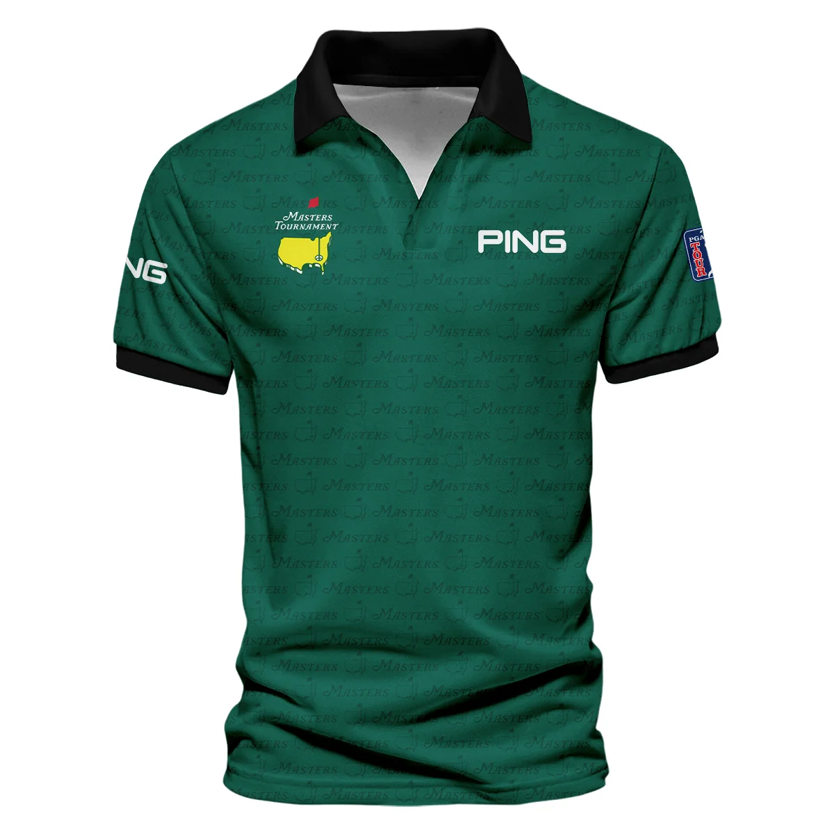 Masters Tournament Adidas Gradient Dark Green Pattern Vneck Polo Shirt Style Classic Polo Shirt For Men