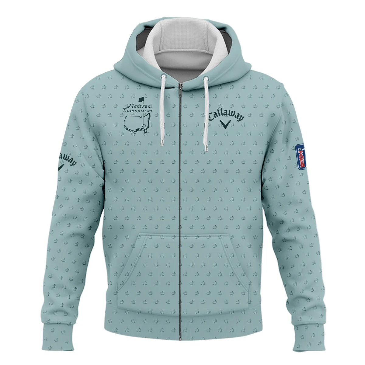 Golf Pattern Masters Tournament Callaway Zipper Hoodie Shirt Cyan Pattern All Over Print Zipper Hoodie Shirt