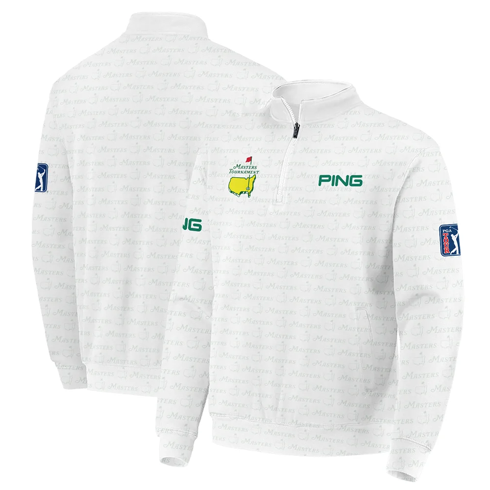 Golf Pattern Masters Tournament Ping Quarter-Zip Jacket White And Green Color Golf Sports All Over Print Quarter-Zip Jacket