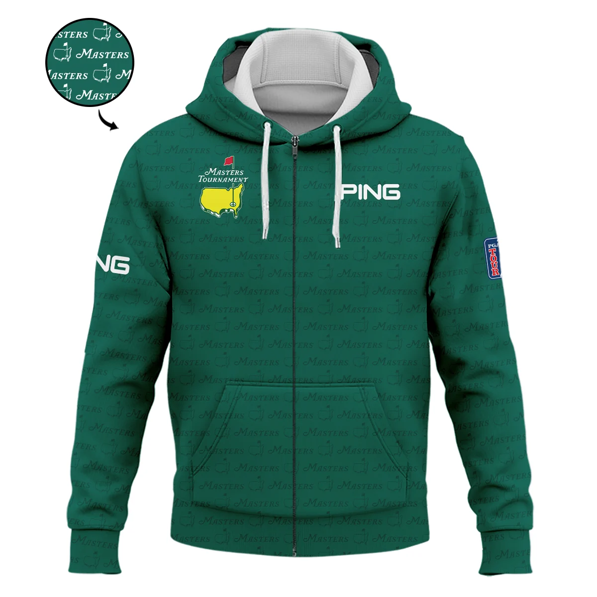 Golf Sport Masters Tournament Ping Zipper Hoodie Shirt Sports Dinamond Shape Dark Green Zipper Hoodie Shirt