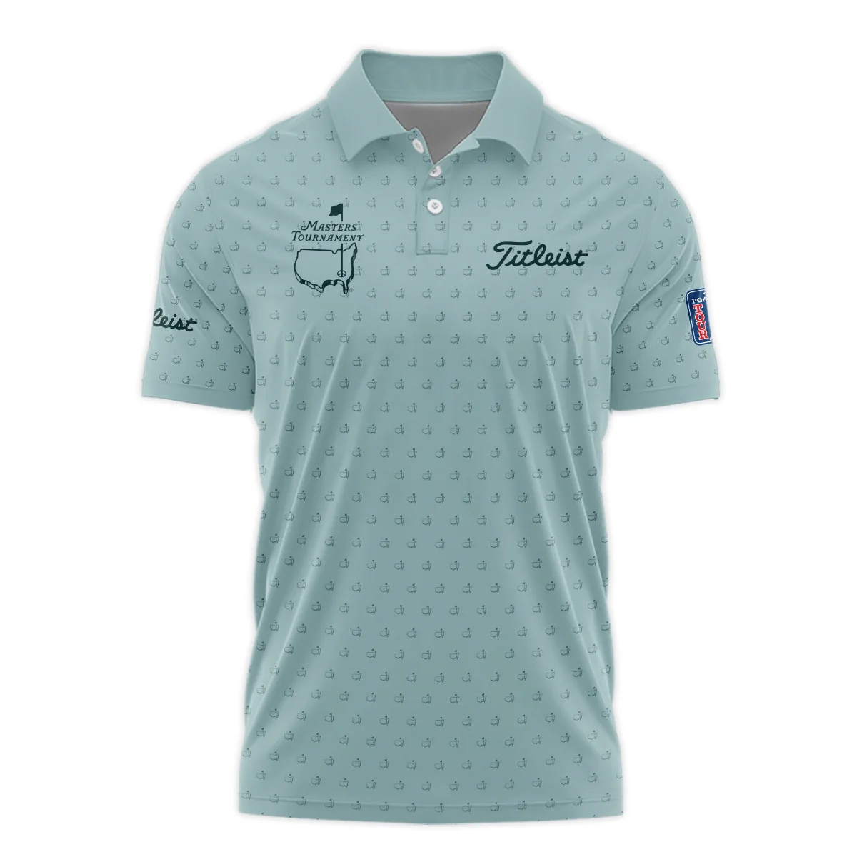 Golf Pattern Masters Tournament Titleist Polo Shirt Cyan Pattern All Over Print Polo Shirt For Men