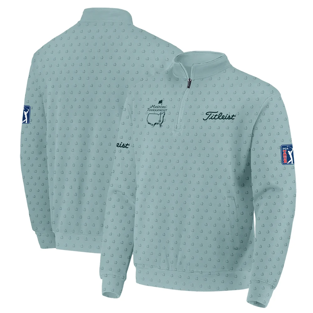 Golf Pattern Masters Tournament Titleist Quarter-Zip Jacket Cyan Pattern All Over Print Quarter-Zip Jacket