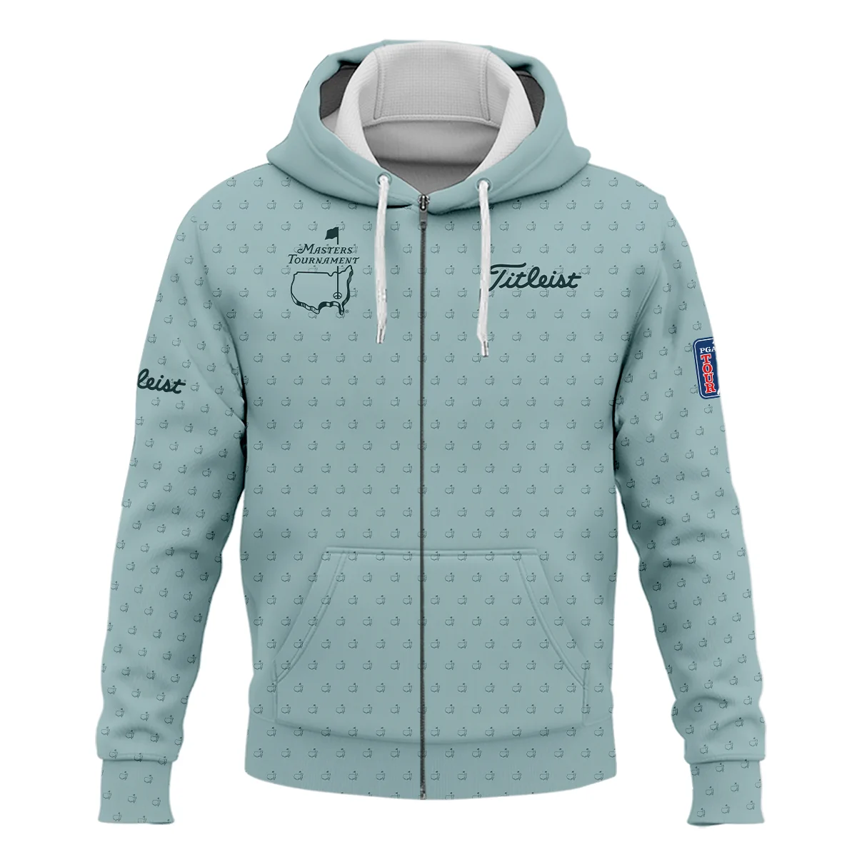 Golf Pattern Masters Tournament Titleist Zipper Hoodie Shirt Cyan Pattern All Over Print Zipper Hoodie Shirt