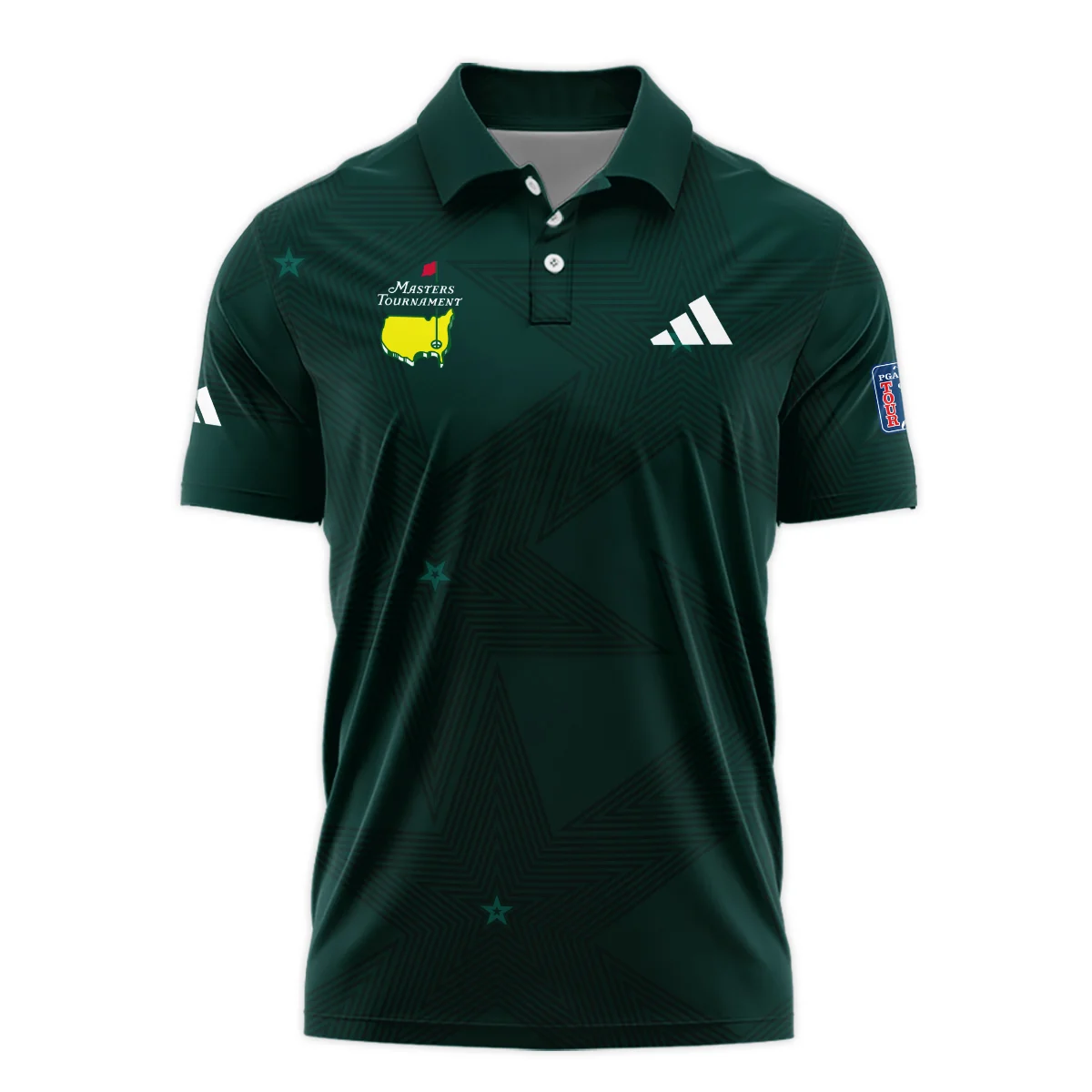 Golf Pattern Stars Dark Green Masters Tournament Adidas Polo Shirt Style Classic Polo Shirt For Men