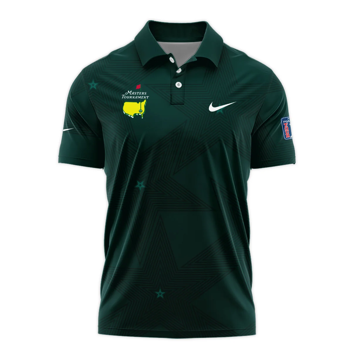 Dark Green Pattern In Retro Style With Logo Masters Tournament Ping Polo Shirt Style Classic Polo Shirt For Men