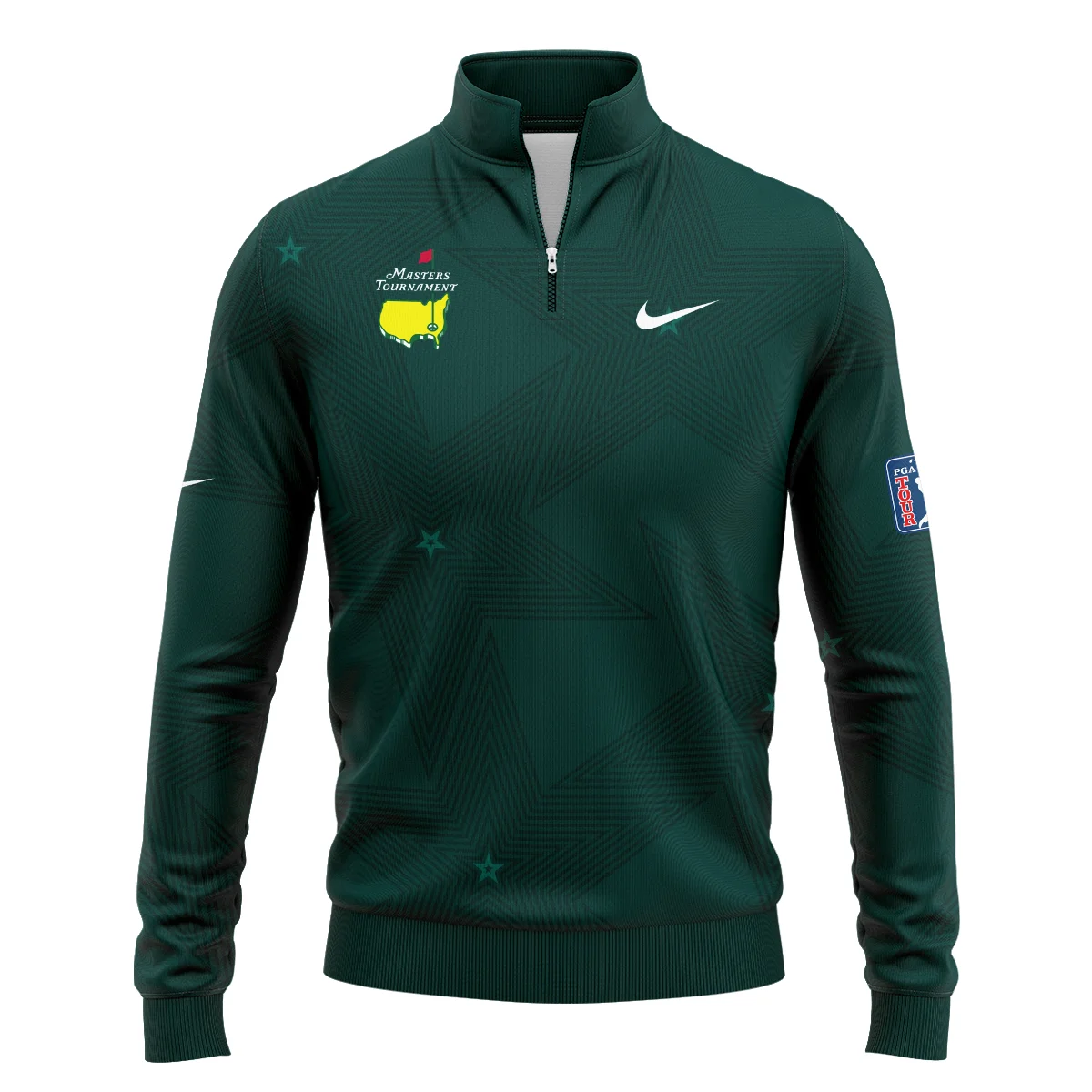 Abstract Dark Green Zigzag Background Masters Tournament Callaway Quarter-Zip Jacket Style Classic Quarter-Zip Jacket