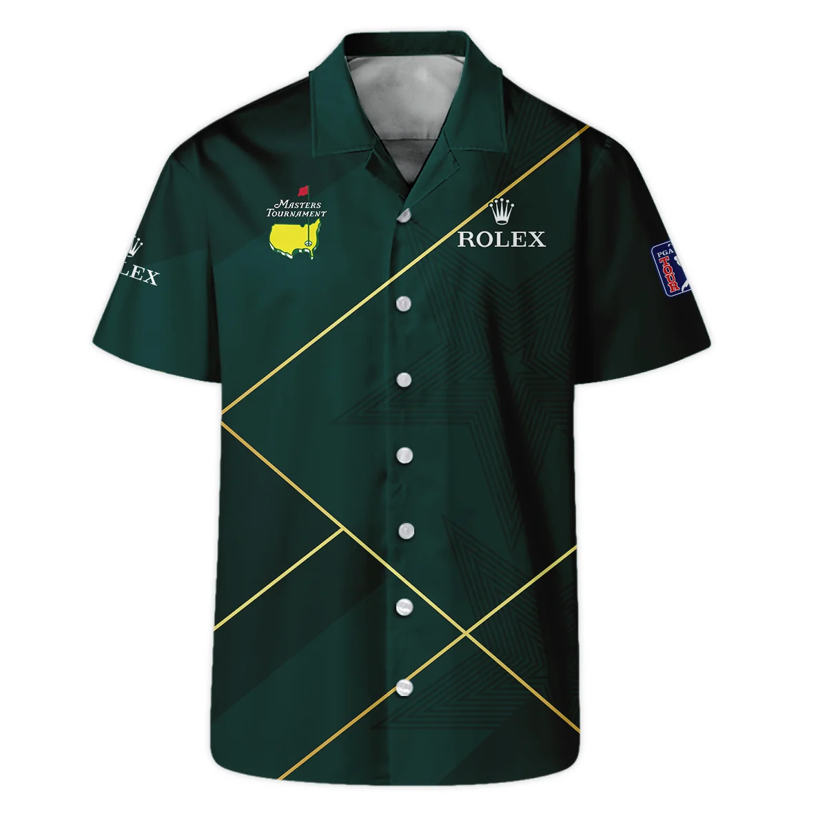 Masters Tournament Rolex Star Dark Green Pattern Hawaiian Shirt Style Classic Oversized Hawaiian Shirt