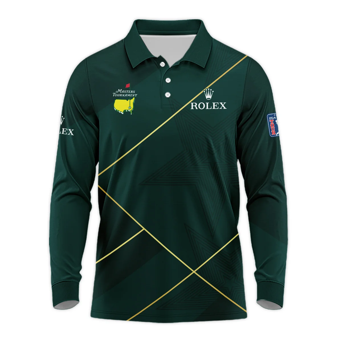 Golf Pattern Cup Green Masters Tournament Rolex Long Polo Shirt Style Classic Long Polo Shirt For Men