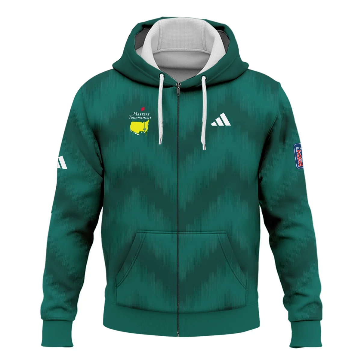 Golf Sport Green Gradient Stripes Pattern Adidas Masters Tournament Zipper Hoodie Shirt Style Classic Zipper Hoodie Shirt