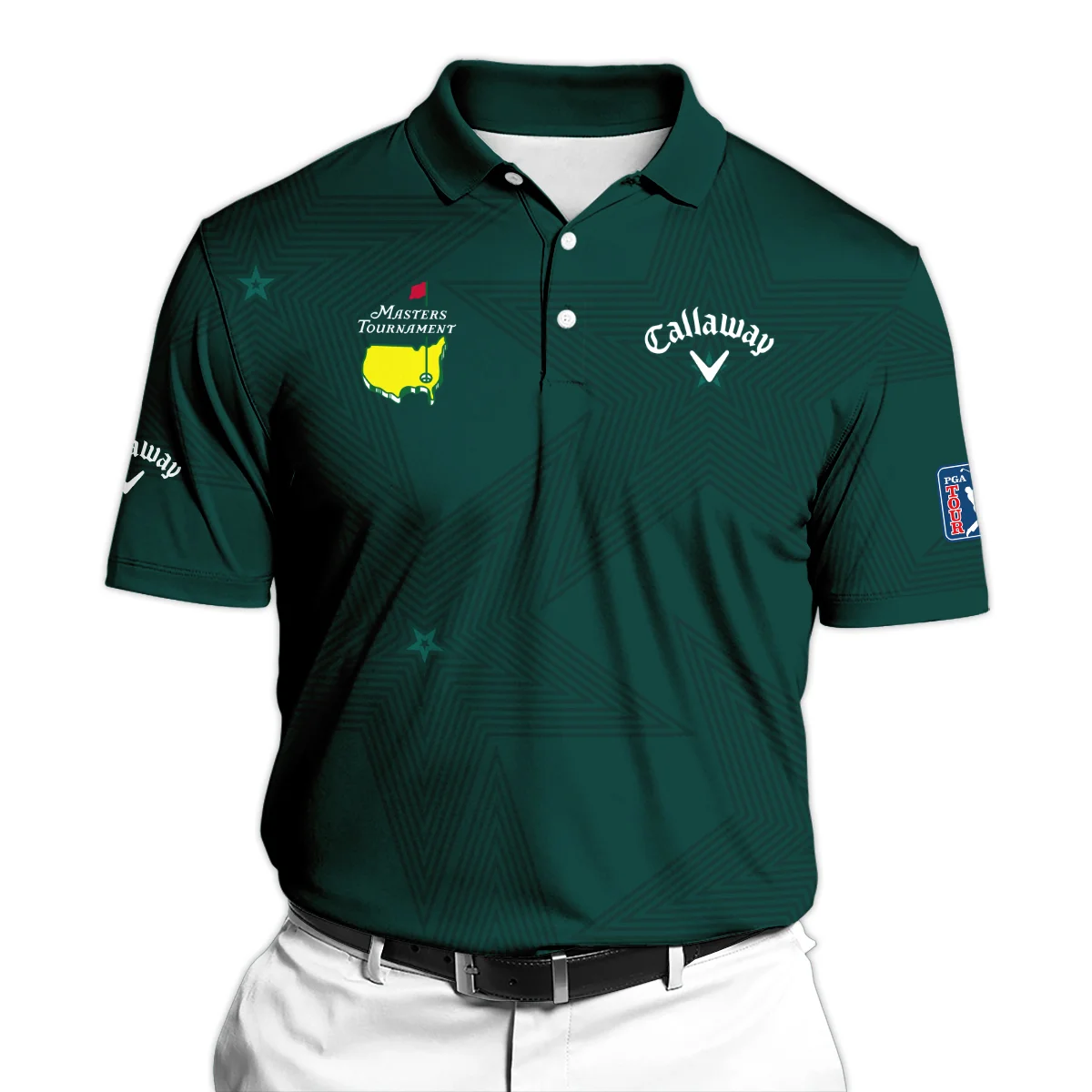 Golf Sport Masters Tournament Callaway Polo Shirt Sports Star Sripe Dark Green Polo Shirt For Men