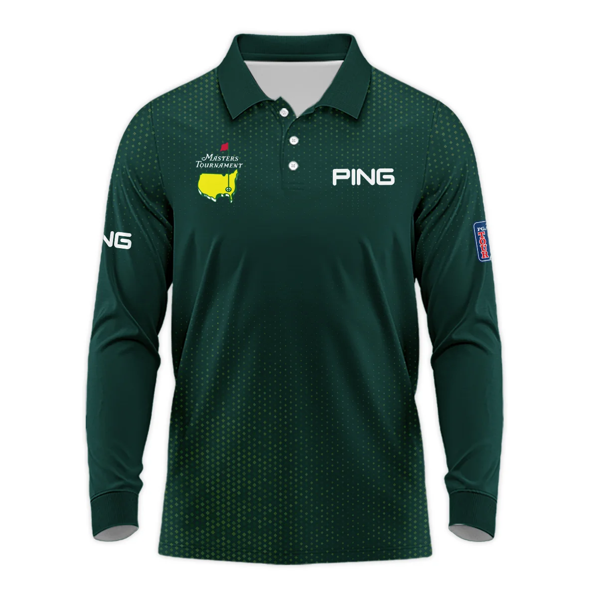 Golf Pattern Masters Tournament Ping Long Polo Shirt Green Color Golf Sports All Over Print Long Polo Shirt For Men