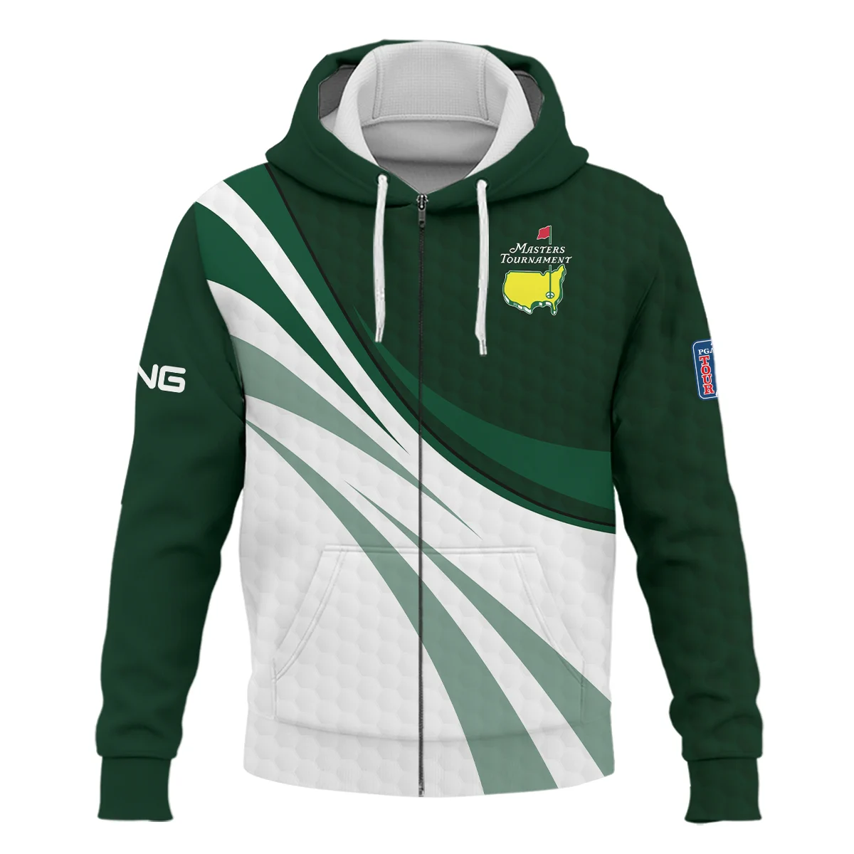 Golf Pattern Masters Tournament Titleist Zipper Hoodie Shirt Green Color Golf Sports All Over Print Zipper Hoodie Shirt