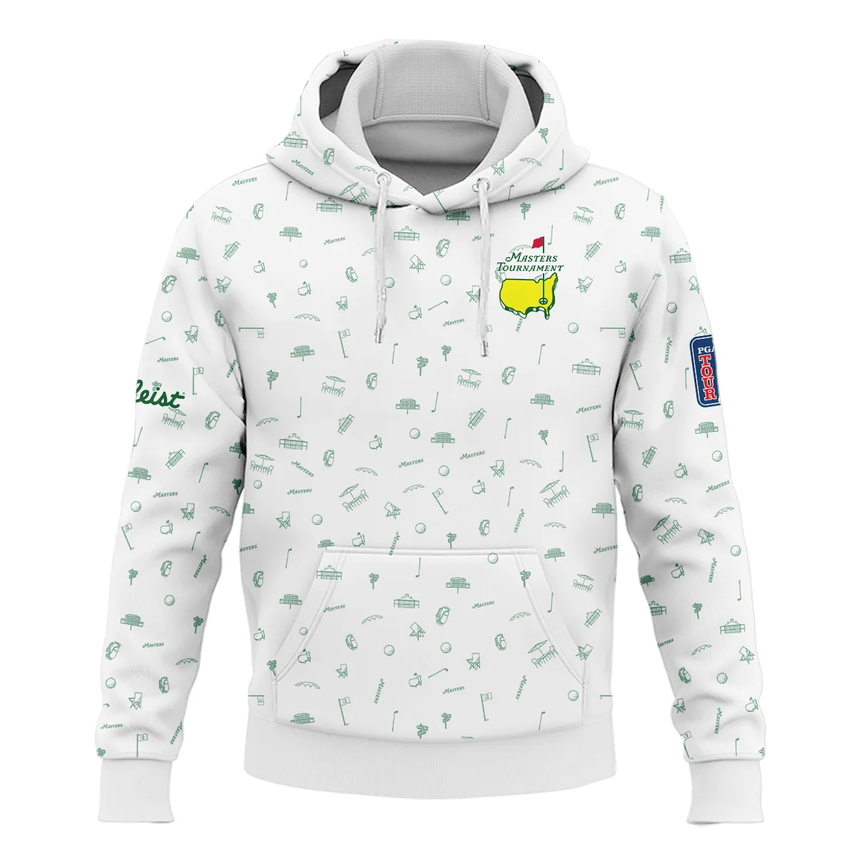 Golf Sport Masters Tournament Titleist Hoodie Shirt Sports Augusta Icons Pattern White Green Hoodie Shirt