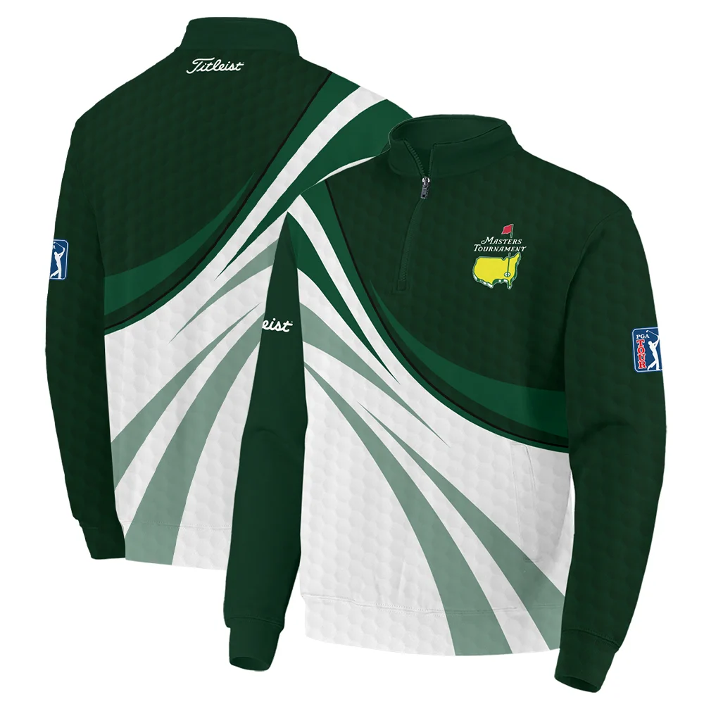 Golf Sport Masters Tournament Titleist Quarter-Zip Jacket Green Color Sports Golf Ball Pattern All Over Print Quarter-Zip Jacket