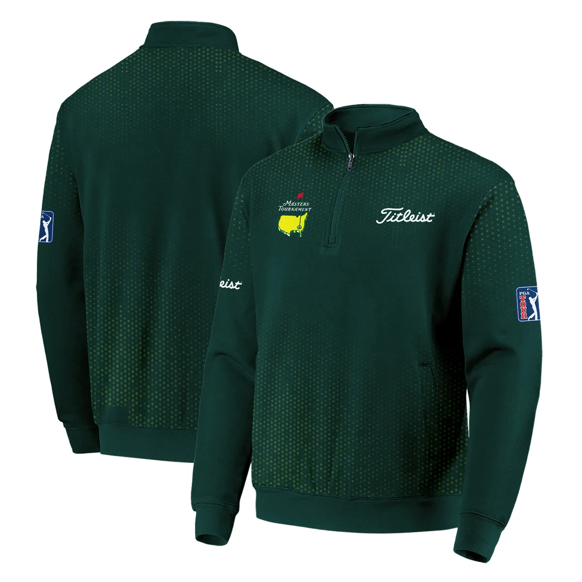 Golf Sport Masters Tournament Titleist Quarter-Zip Jacket Sports Dinamond Shape Dark Green Quarter-Zip Jacket