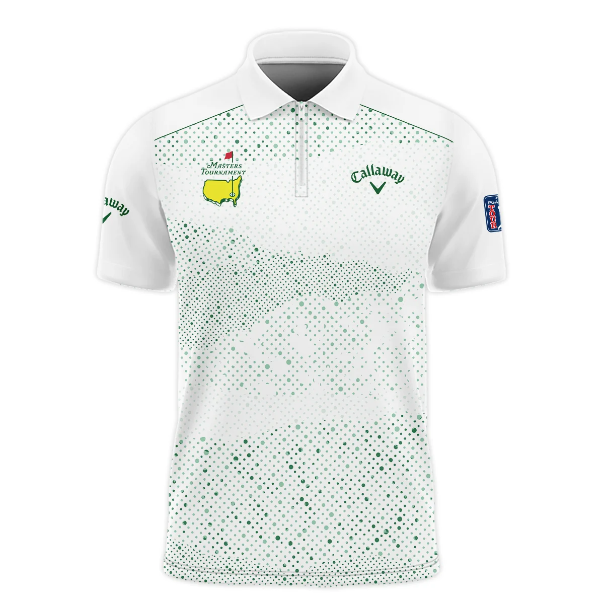 Golf Stye Classic White Mix Green Masters Tournament Ping Zipper Polo Shirt Style Classic Zipper Polo Shirt For Men