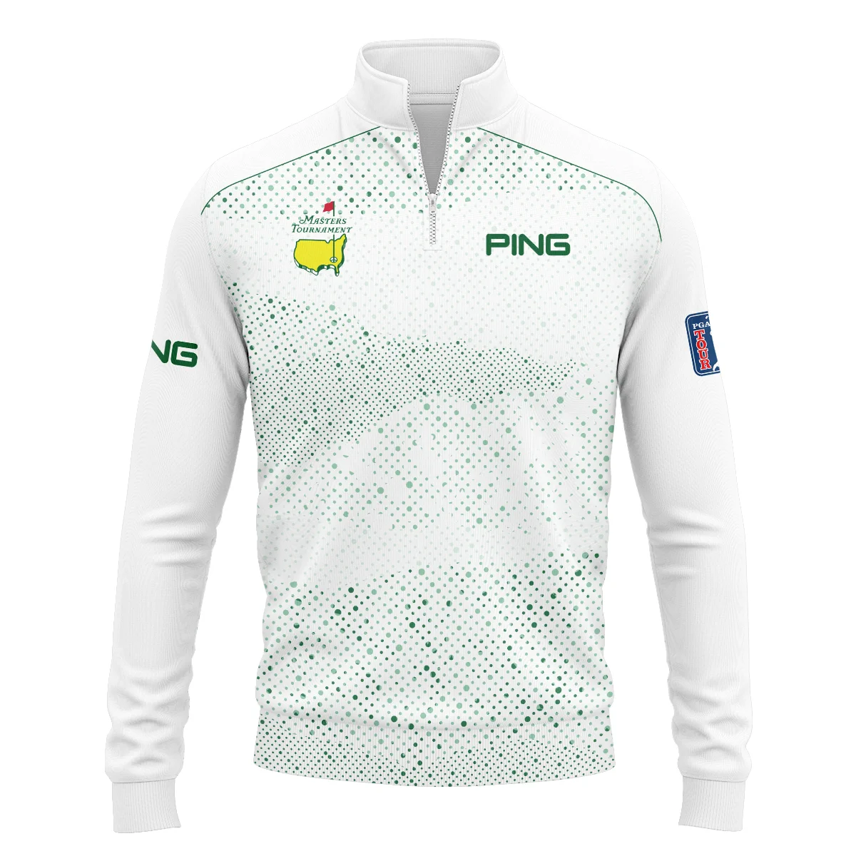 Masters Tournament Rolex Golf Pattern Halftone Green Quarter-Zip Jacket Style Classic Quarter-Zip Jacket