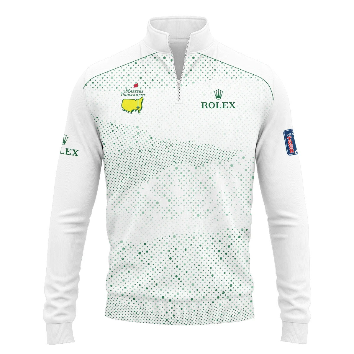 Masters Tournament Callaway Golf Pattern Halftone Green Quarter-Zip Jacket Style Classic Quarter-Zip Jacket