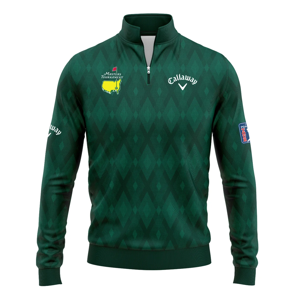 Green Fabric Ikat Diamond pattern Masters Tournament Callaway Quarter-Zip Jacket Style Classic Quarter-Zip Jacket